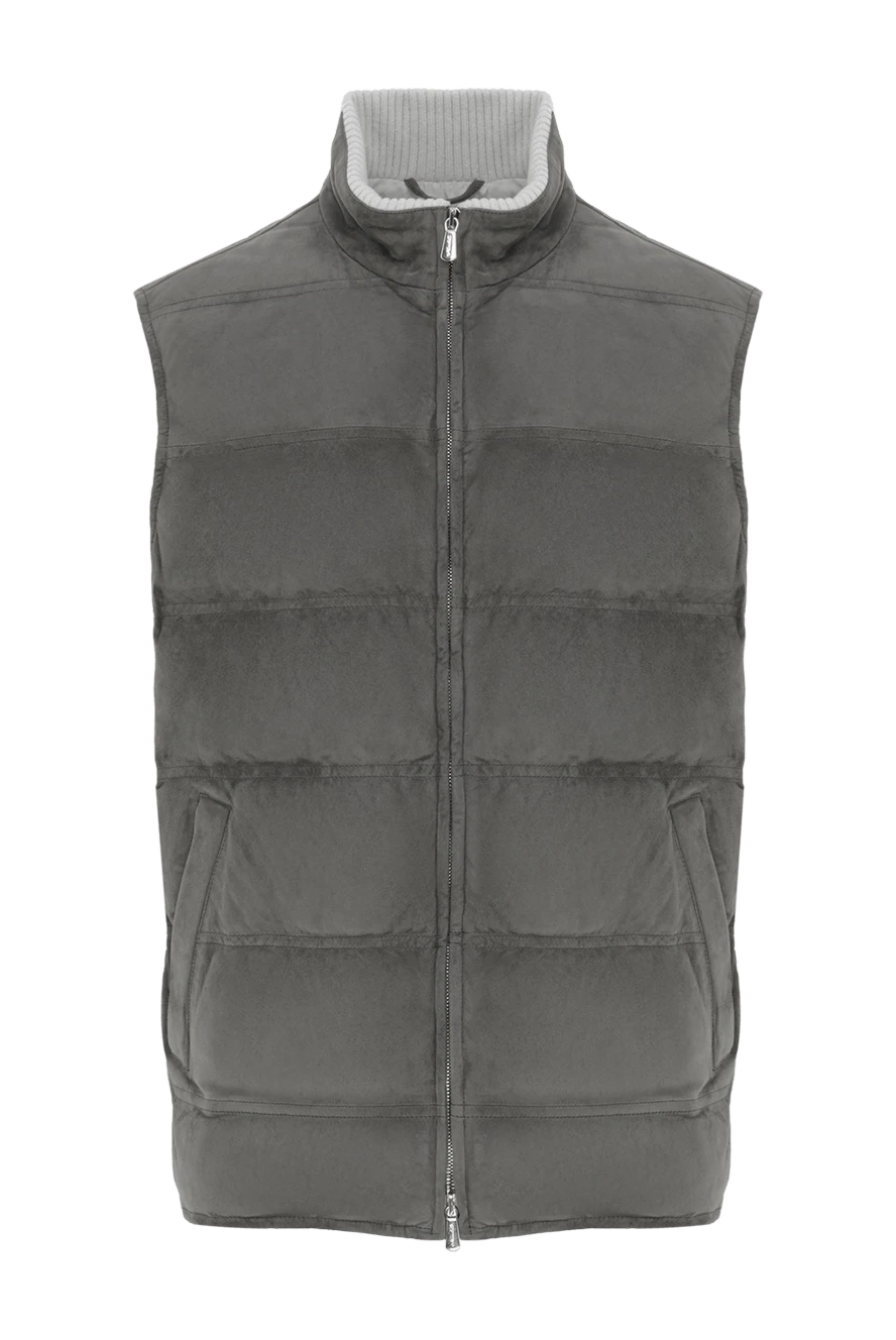 Enrico Mandelli quilted suede vest gray with zipper 188246 - photo 1