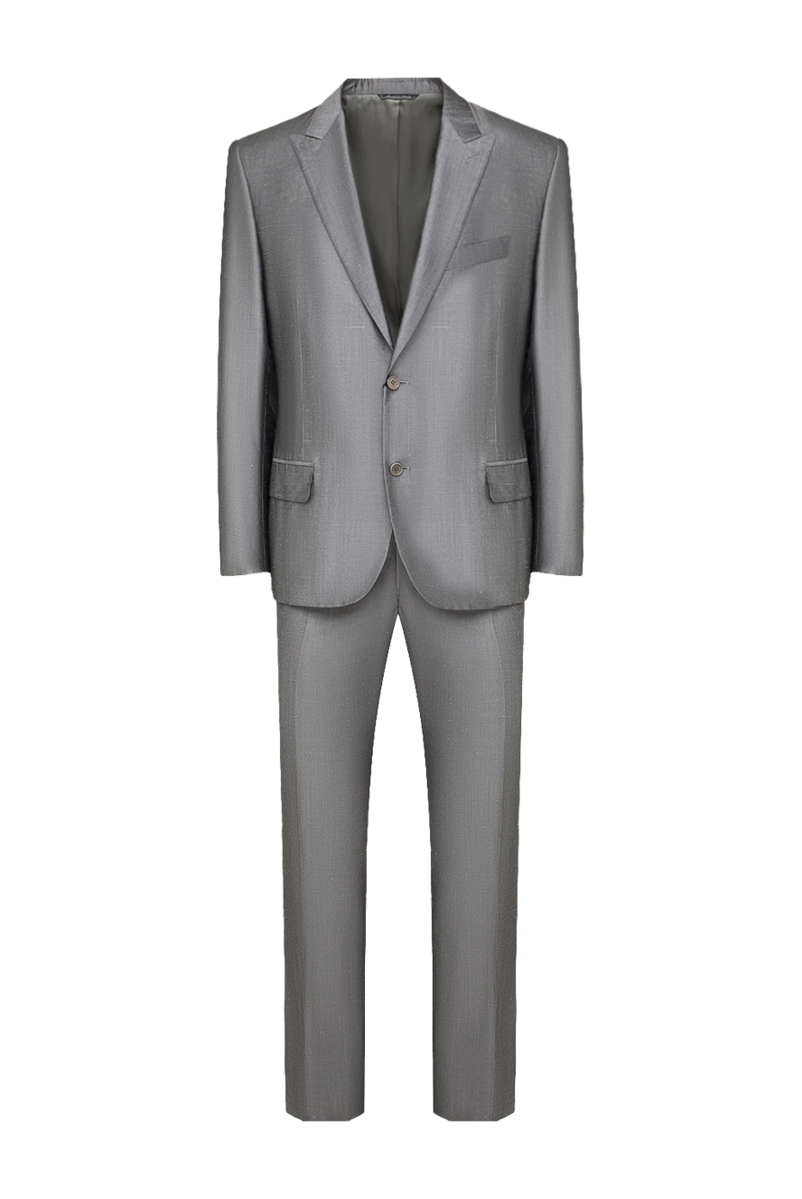 Canali костюм чоловічий з шовку сірий 949135 - фото 1