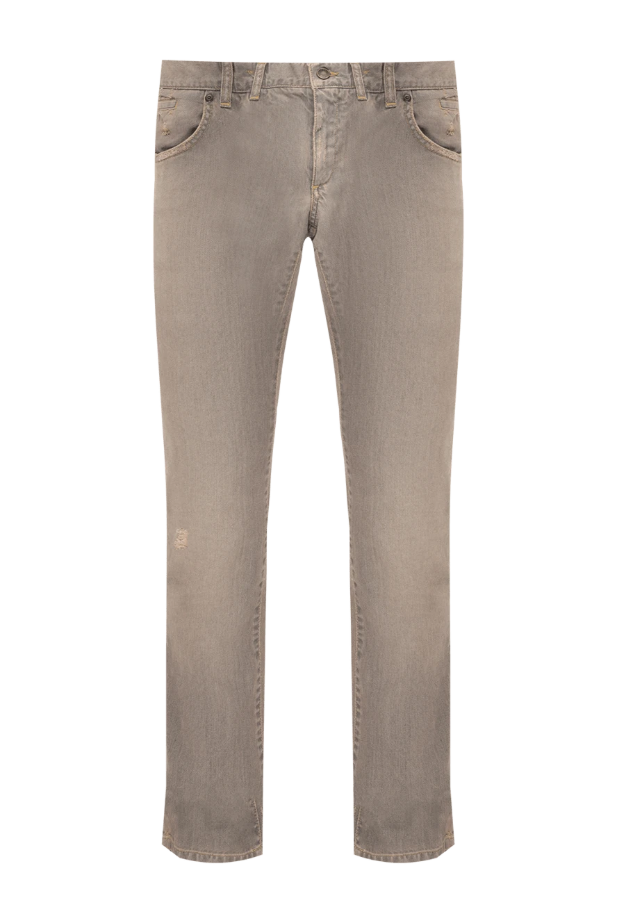Dolce & Gabbana джинсы мужские из хлопка серые 996509 - фото 1