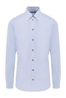 Dolce & Gabbana чоловіча блакитна сорочка з бавовни та льону 118850 - фото 1