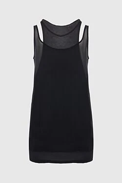 Gucci топ из шелка черный женский 130420 - фото 1
