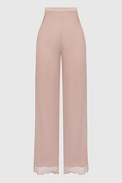 Ermanno Scervino брюки женские шелковые широкие бежевые 130520 - фото 1
