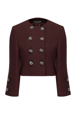 Dolce & Gabbana жакет із вовни бордовий жіночий 130720 - фото 1