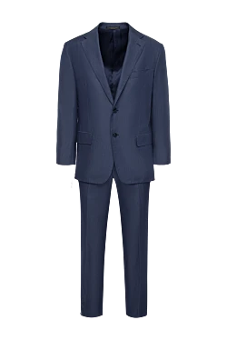 Corneliani костюм мужской из хлопка и шелка синий 131429 - фото 1