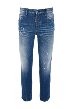 Dsquared2 women's cotton blue jeans with distressing 131696 - photo 1
