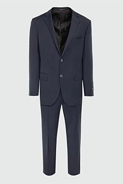 Corneliani костюм шерстяной синий с однобортным пиджаком мужской 131862 - фото 1