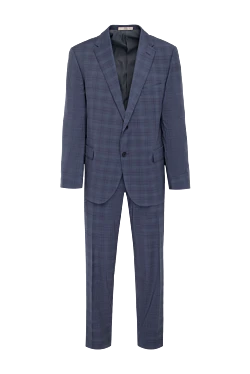 Corneliani костюм шерстяной синий в клетку мужской 131863 - фото 1