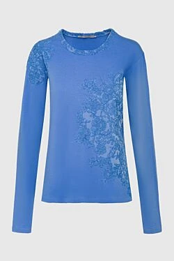 Ermanno Scervino blue cotton jumper for women 131998 - photo 1