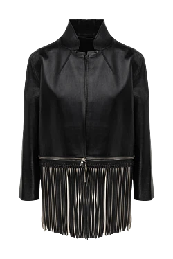 Ermanno Scervino куртка из натуральной кожи черная женская 132002 - фото 1