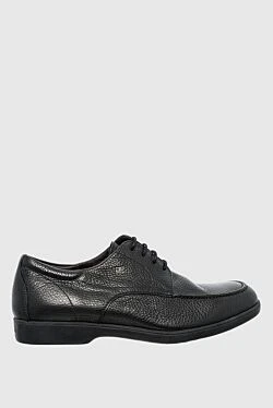 Fratelli Rosetti black derby shoes with apron toe seam made of embossed leather for men 132849 - photo 1