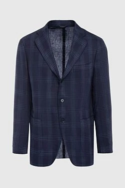 Isaia пиджак из шерсти синий мужской 135578 - фото 1