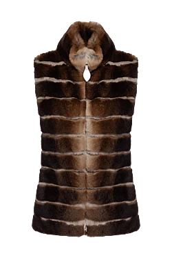 Gallotti brown women's rabbit fur and polyamide vest 136650 - photo 1