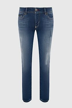 Philipp Plein джинсы синие женские с низкой посадкой и потертостями 136694 - фото 1