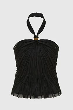 Ermanno Scervino женский черный шелковый топ 136926 - фото 1