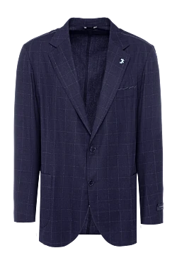 Tombolini men's blue checkered wool jacket 137429 - photo 1