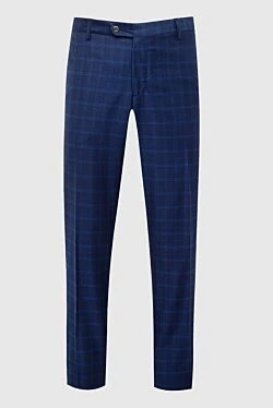 Cesare di Napoli men's blue wool and cashmere pants 137749 - photo 1