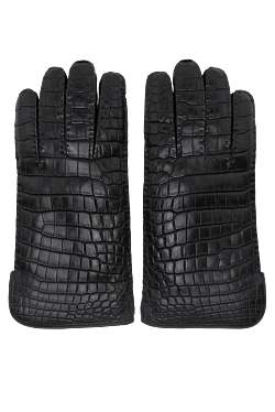Vaccari перчатки из кожи крокодила черные мужские 138728 - фото 1