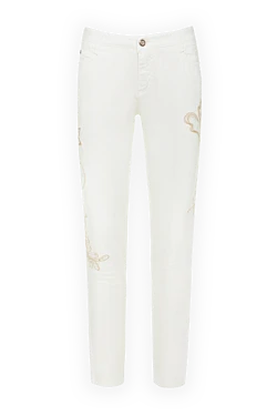 Ermanno Scervino джинси білі з вишивкою жіночі. 139162 - фото 1