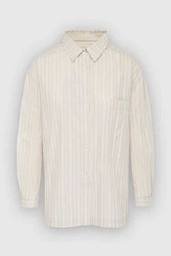 Gentryportofino women's cotton blouse in stripes beige 139554 - photo 1