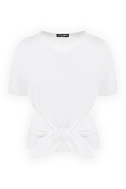 Dolce & Gabbana футболка жіноча біла з зав'язкою 139610 - фото 1