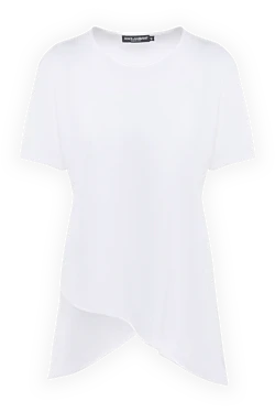 Dolce & Gabbana футболка жіноча біла з асиметричним низом 139611 - фото 1