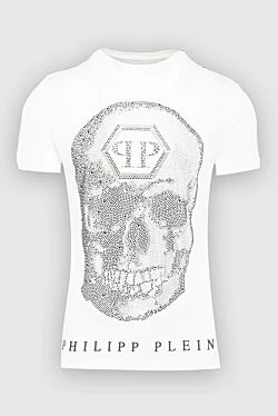 Philipp Plein футболка из хлопка белая мужская 140011 - фото 1