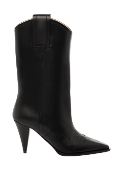 Nina Ricci чоботи жіночі шкіряні з вишивкою чорні 142010 - фото 1