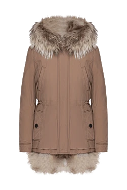 Alessandra Chamonix beige cotton and natural fur parka for women 142052 - photo 1