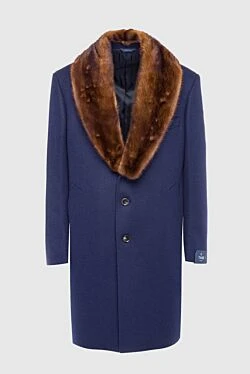 Tombolini blue wool, nylon and cashmere coat for men 142142 - photo 1