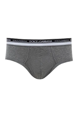 Dolce & Gabbana мужские серые трусы брифы из хлопка 143067 - фото 1