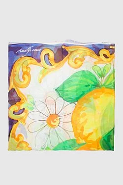 FeFe women's cotton scarf with a pattern of flowers and lemons 144439 - photo 1