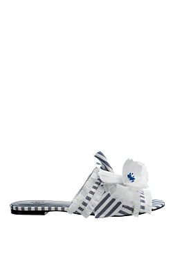 Aleksander Siradekian women's striped slippers with floral patterns, blue 144740 - photo 1