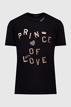 Dolce & Gabbana футболка из хлопка черная мужская 147224 - фото 1