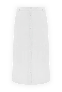 Fleur de Paris спідниця зі шкіри біла жіноча 149904 - фото 1