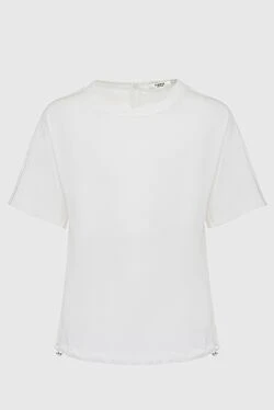 Peserico white womens t-shirt with a tie detail 150033 - photo 1