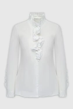 Ermanno Scervino блуза жіноча бавовняна з рюшами біла 150128 - фото 1