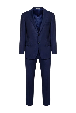 Corneliani mens blue suit made of wool fabric with microstructure 150475 - photo 1