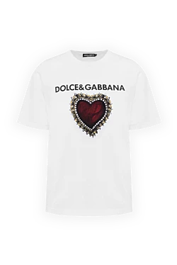 Dolce & Gabbana футболка из хлопка белая мужская 150855 - фото 1