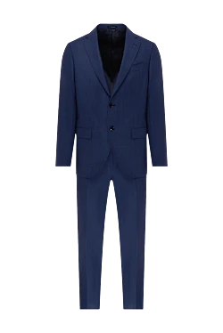 Sartoria Latorre костюм-двойка шерстяной синий в клетку мужской 150869 - фото 1