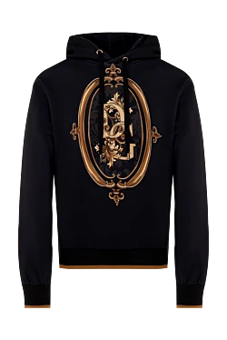 Dolce & Gabbana худі чоловіче з бавовни чорне 151182 - фото 1
