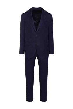 Lubiam mens wool blue suit in tone-on-tone check 151317 - photo 1