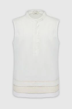 Peserico women's cotton sleeveless blouse with stripes white 151456 - photo 1