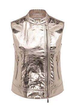 Peserico women's genuine leather vest beige 151471 - photo 1