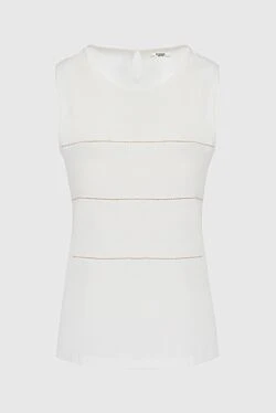 Peserico women's blouse with yellow stripes white 151591 - photo 1