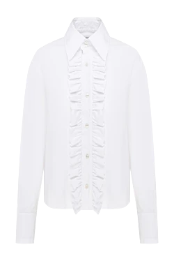 Saint Laurent женская блуза с жабо белая 152390 - фото 1