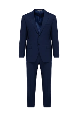 Corneliani mens blue wool suit in micro check pattern 152492 - photo 1