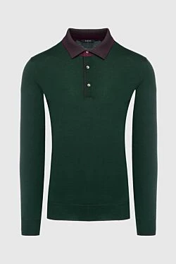 Svevo polo with long sleeves made of wool green for men 152594 - photo 1