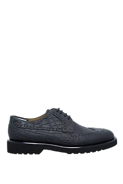Tardini туфли дерби броги wingtip черные матовые из кожи аллигатора мужские 153612 - фото 1
