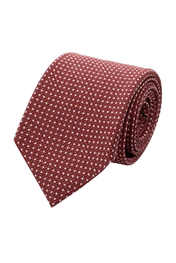 Corneliani silk tie burgundy with contrast micro-pattern men's 153845 - photo 1