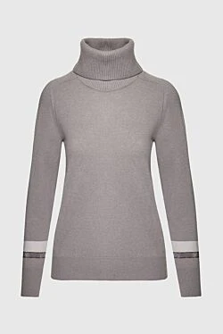 Tonet fitted gray womens jumper with a high neckline 154327 - photo 1
